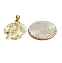 Load image into Gallery viewer, New 14k solid yellow Gold Indian Chief face head Pendant fine jewelry 3.6g
