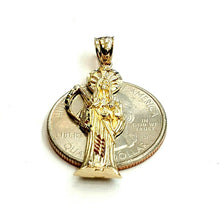 Load image into Gallery viewer, 14k yellow gold Santa Muerte holy death Pendant fine gift jewelry unisex 1.9g
