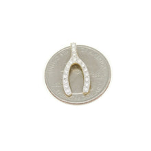 Load image into Gallery viewer, New 14k yellow Gold 0.15ct Diamonds wishbone pendant fine gift jewelry for her
