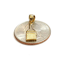 Load image into Gallery viewer, New 14k Yellow Gold paint brush Pendant charm painting tool fine jewelry 1.2g
