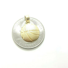 Load image into Gallery viewer, 14k gold basketball pendant charm Fine Jewelry Gift sport unisex 0.55" 0.9g
