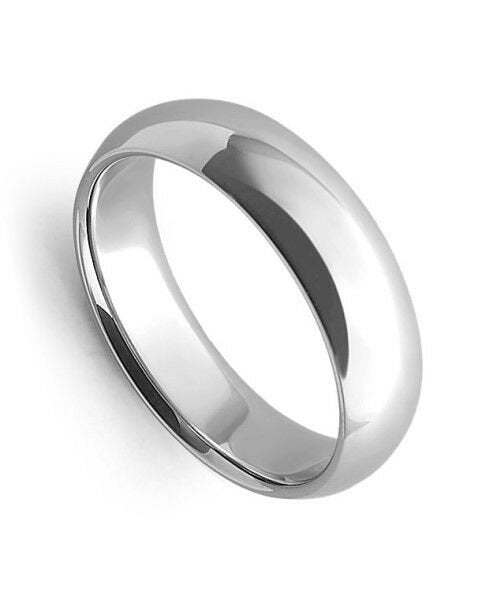 Mens Women Solid 14K White Gold Wedding Ring Band Comfort Fit jewelry 6MM Size 8