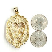 Load image into Gallery viewer, 14k yellow solid Gold lion Leo head face zodiac Pendant charm fine jewelry 13.7g
