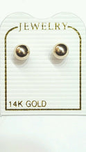 Load image into Gallery viewer, New 14k yellow Gold 5mm hollow ball earrings screw back fine gift jewelry
