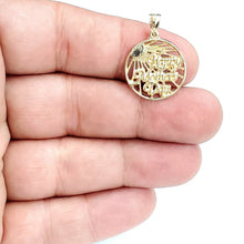 Load image into Gallery viewer, New 14k yellow Gold happy Mothers day round Pendant 0.72" gift fine jewelry 1.9g
