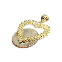 Load image into Gallery viewer, New 10k yellow gold heart pendant charm love Amor fine gift women jewelry 3g

