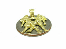 Load image into Gallery viewer, New 10k yellow solid Gold Gemini zodiac astrology Pendant charm fine jewelry 2g
