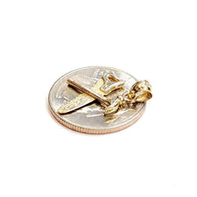 Load image into Gallery viewer, 14k Yellow Gold 3D saw and Hammer Pendant construction tool fine jewelry 1.4g
