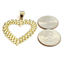 Load image into Gallery viewer, New 10k yellow gold heart pendant charm love Amor fine gift women jewelry 5.1g
