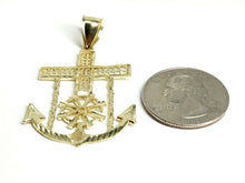 Load image into Gallery viewer, New 10k yellow solid Gold anchor and wheel Pendant charm fine gift jewelry 3.6g
