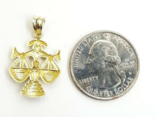 Load image into Gallery viewer, New 10k yellow solid Gold Libra zodiac astrology Pendant charm fine jewelry 2.4g
