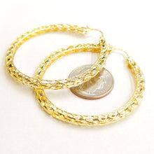 Load image into Gallery viewer, New 10K yellow Gold 2.25" 3.3mm Turkish hoop Earrings Round fine jewelry 8.1g
