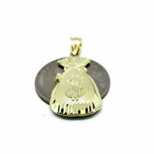Load image into Gallery viewer, 10k yellow gold dollar sign money bag lucky pendant charm fine gift jewelry 2g
