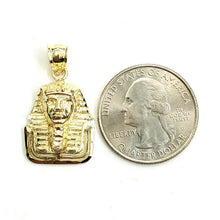 Load image into Gallery viewer, 10k yellow solid Gold Egyptian pharaoh king head Pendant fine gift jewelry 4.1g
