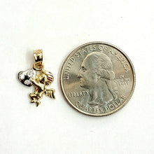 Load image into Gallery viewer, New 14k two tone Gold full body tiny angel heart Pendant charm fine jewelry 1.1g
