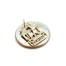 Load image into Gallery viewer, New 14k yellow Gold Gemini zodiac sign astrology Pendant charm fine jewelry 1.3g
