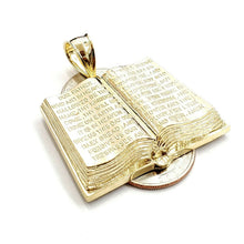 Load image into Gallery viewer, 10k yellow gold lord's prayer book our father bible verse pendant jewelry 13.5g
