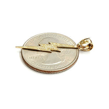 Load image into Gallery viewer, New 14k yellow gold lightning bolt pendant charm gift fine jewelry 0.6g
