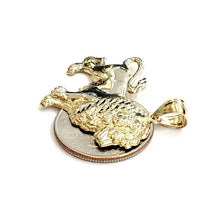 Load image into Gallery viewer, 10k yellow Gold lion full body Leo zodiac Pendant diamond cut fine jewelry 2.6g
