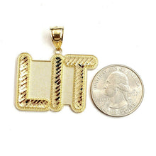 Load image into Gallery viewer, New 10k yellow Gold LIT word Pendant charm diamond cut fine jewelry 6.6g
