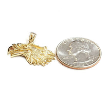 Load image into Gallery viewer, New 14k yellow Gold eagle Head Pendant charm gift fine jewelry unisex 3.1g
