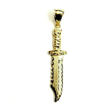 Load image into Gallery viewer, New 10k yellow Gold dagger knife Pendant charm fine gift jewelry for men 3.6g
