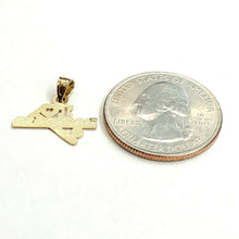 Load image into Gallery viewer, 14k yellow Gold tiny i love baseball bat Pendant charm fine sport jewelry 0.6g
