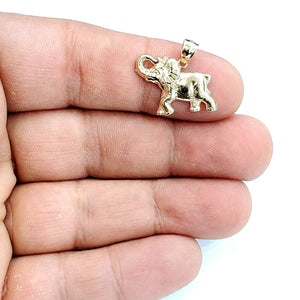 14k yellow Gold elephant Pendant charm unisex fine gift good luck jewelry 1.4g