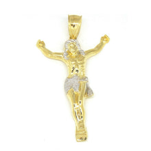 Load image into Gallery viewer, 10k two tone gold Jesus full body religious gift for him her pendant charm 4.6g

