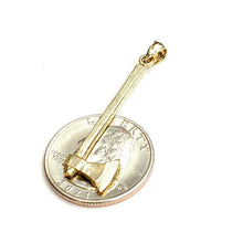 Load image into Gallery viewer, New 14k Yellow Gold 3D AXE Pendant charm tool fine jewelry 2.5g
