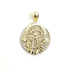 Load image into Gallery viewer, New 10k yellow gold khamsa hamsa hand lucky Jewish filigree pendant fine gift 2g
