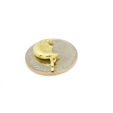 Load image into Gallery viewer, 14k yellow gold 3D hollow moon pendant charm astronomy fine gift jewelry 1.1g
