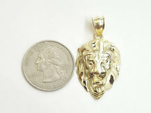 Load image into Gallery viewer, 10k yellow Gold lion head face leo zodiac Pendant charm fine gift jewelry 3.7g
