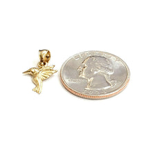 Load image into Gallery viewer, New 14k yellow Gold Tiny Solid Hummingbird Pendant charm fine gift jewelry 0.9g

