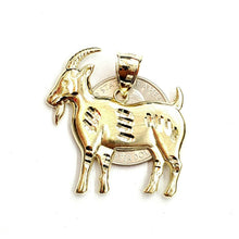 Load image into Gallery viewer, New 10k yellow Gold Goat Pendant charm diamond cut animal fine gift jewelry 4.5g
