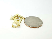 Load image into Gallery viewer, 10k two-tone solid Gold Freemason Masonic Pendant charm jewelry fine gift 2.9g
