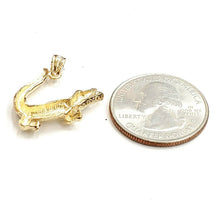 Load image into Gallery viewer, New 14k yellow Gold Alligator crocodile Pendant charm gift fine jewelry 2.8g
