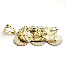 Load image into Gallery viewer, 10k yellow gold Jesus face head pendant charm fine men's religious jewelry 18.6g
