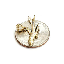 Load image into Gallery viewer, New 14k yellow Gold solid Airplane Aviation pendant charm gift fine jewelry 1.8g
