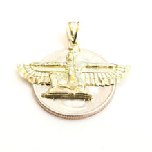 Load image into Gallery viewer, New 10k yellow solid Gold Egyptian isis winged goddess Pendant fine jewelry 2.3g
