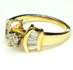 0.68Ct Natural Diamond In 14k yellow Gold Wedding/Engagement Ring 9mm Size 7