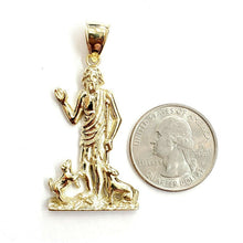 Load image into Gallery viewer, New 10k yellow gold saint Lazaro pendant charm fine religious gift jewelry 8.1g
