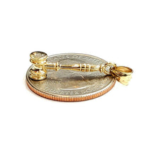 Load image into Gallery viewer, 14k Yellow Gold 3D judges gavel Auctioneer mallet Hammer Pendant jewelry 1.7g
