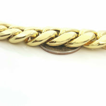 Load image into Gallery viewer, 10K yellow gold 14.75mm hollow Cuban Miami bracelet Fine gift jewelry 9&quot; 53.8g
