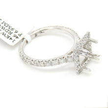 Load image into Gallery viewer, 1.14Ct Natural Diamond 14k White Gold Semi Mount halo Ring square center sz 6.5
