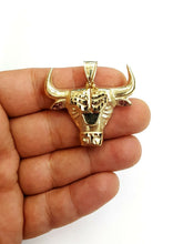 Load image into Gallery viewer, 10k yellow solid Gold Taurus bull zodiac Pendant charm fine gift jewelry 6.4g
