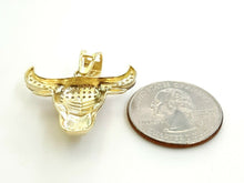 Load image into Gallery viewer, 14k yellow Gold Taurus bull zodiac Pendant cubic zirconia fine gift jewelry 4.8g
