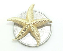 Load image into Gallery viewer, 14k yellow Gold starfish Pendant charm necklace gift for her jewelry 0.99" 3.4g
