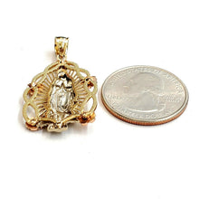 Load image into Gallery viewer, 14k 3 color gold virgin Mary Guadalupe pendant charm gift religious jewelry 4.4g

