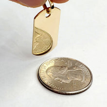 Load image into Gallery viewer, 10k yellow Gold solid dog tag Pendant charm shiny gift fine jewelry 3.5g
